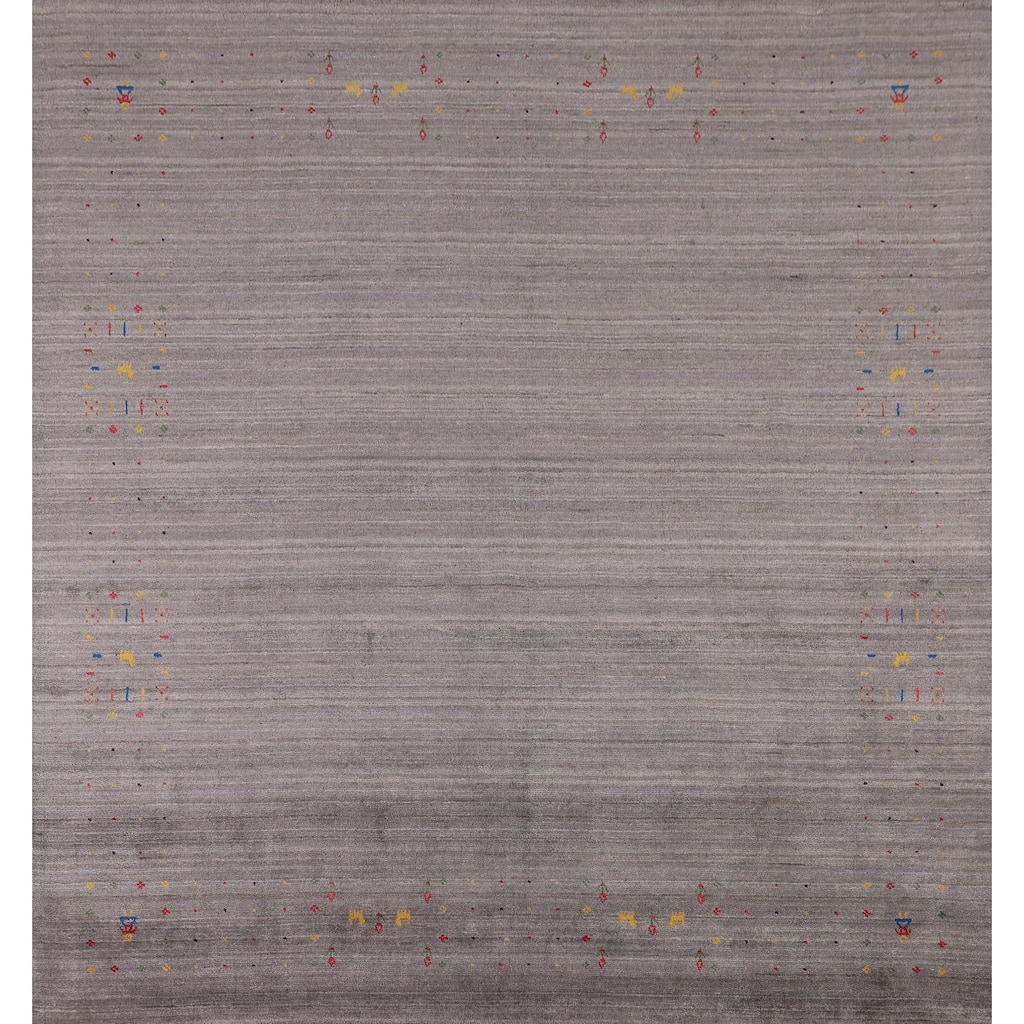 Gabbeh Oriental Square Area Rug Handmade Wool Carpet - 7'9" x 7'9"