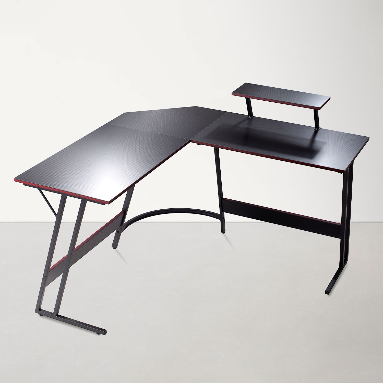Furniwell L Shaped Gaming Desk 51 Inch with Removable Monitor Riser