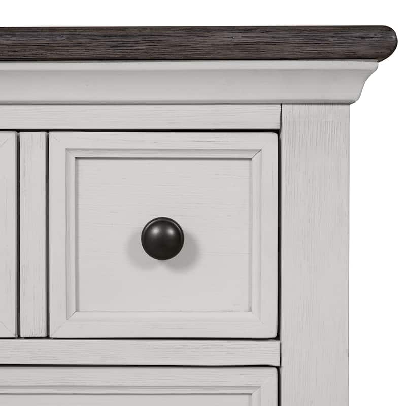 Furniture of America Eryndor Modern Farmhouse 5-Piece White Solid Wood Platform Bedroom Set