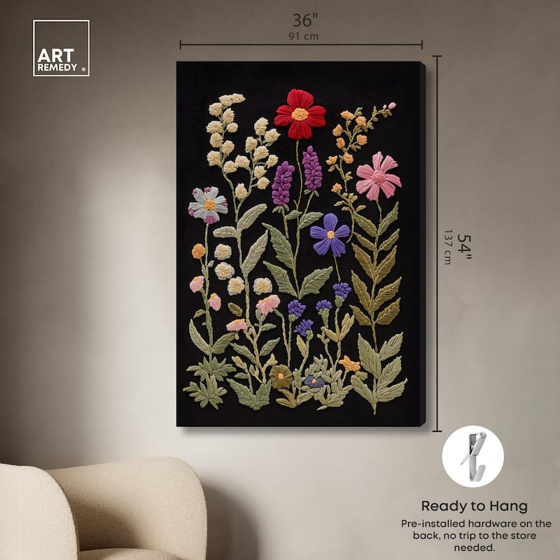 Fiber Flora on Fathomless Canvas by Art Remedy, Gallery Wrapped