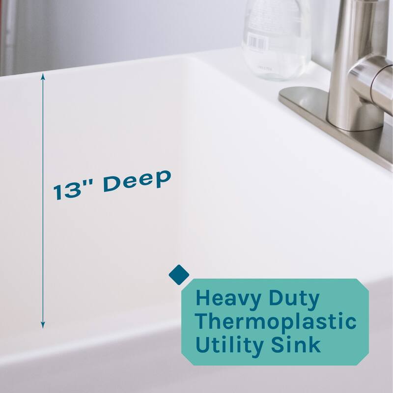 TEHILA Utility Sink Laundry Tub with Stainless Finish High Arc Faucet - N/A