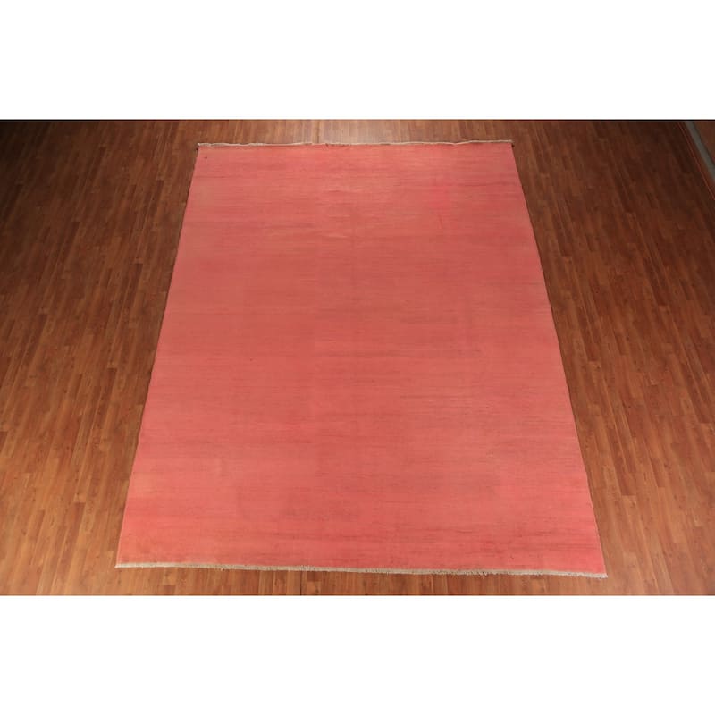 Pink Modern Gabbeh Oriental Area Rug Handmade Bedroom Wool Carpet - 9'10" x 12'8"