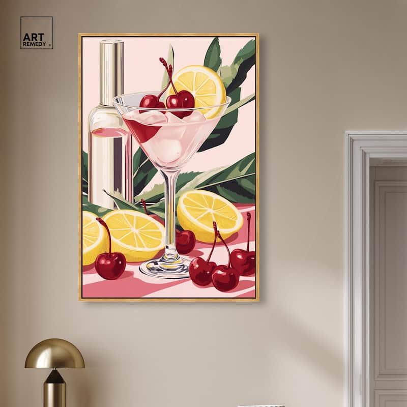 Cherry Lemon Drink Canvas by Art Remedy
