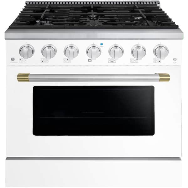 36 Inch Range in White with Stainless Steel Trim Bed Bath & Beyond