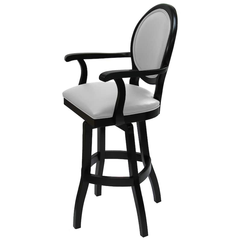 Swivel Wood Counter 26" 30" Extra Tall 34" Bar Stool - 500 on S-Base - White - Black - Counter Height