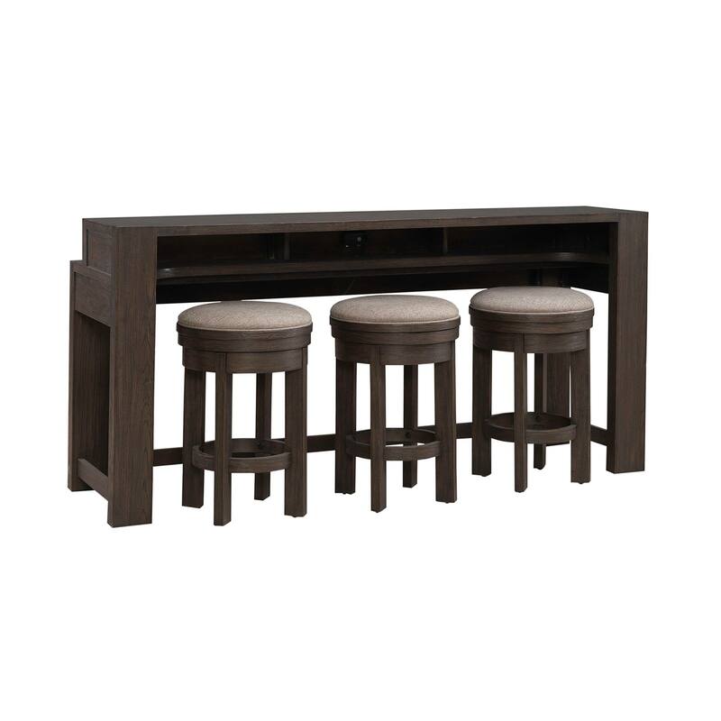 Liberty Furniture Lennox Hill Console Bar Table, Upholstered Swivel Console stools