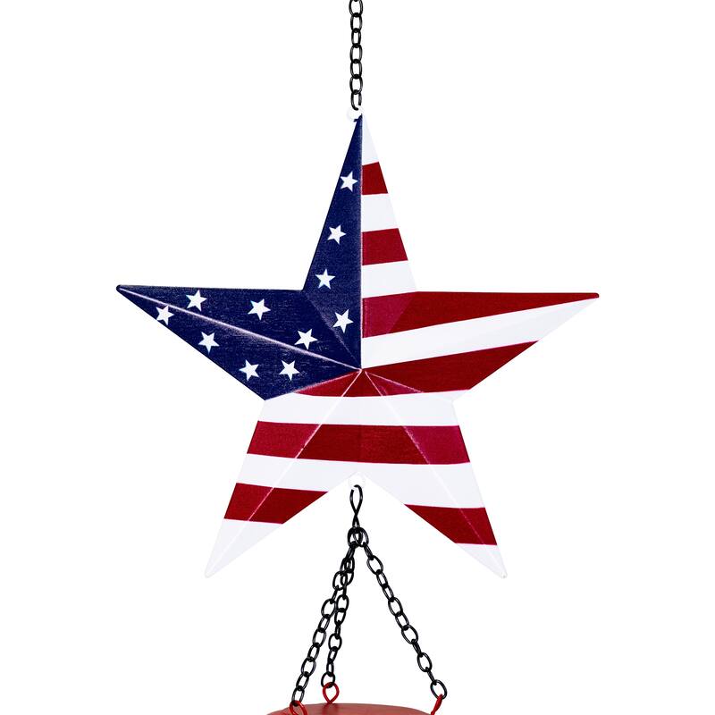 Stars and Stripes Patriotic Outdoor Garden Windchime - 36" - Multi