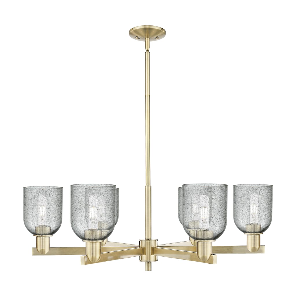 Innovations Lighting Endless Possibilities Arcadia - Caledonia - 6 Light 35" Stem Hung Chandelier with Charcoal Shade