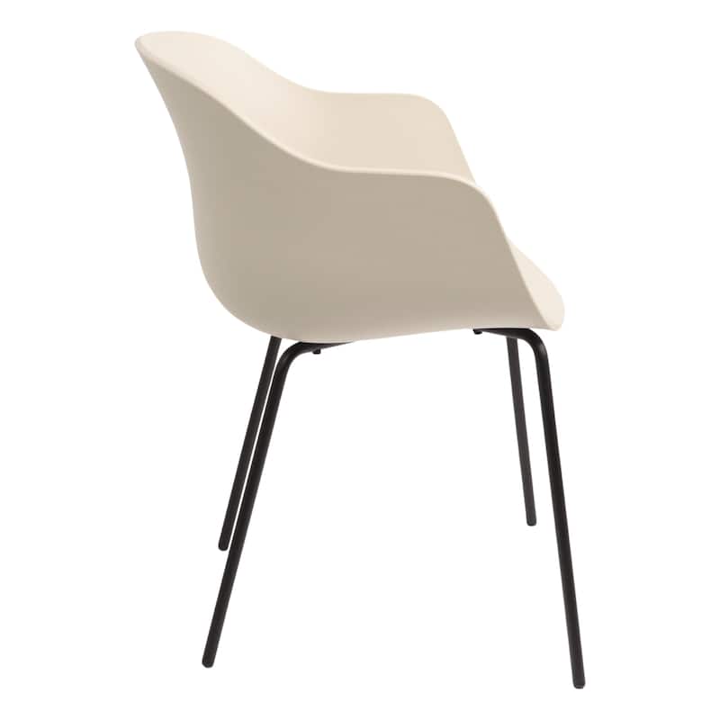 Furnish Theory Curve-K ML Indoor/Outdoor Dining Armchairs Arm Chairs w Polypropylene Shell & Powder-Coated Steel Legs (Set of 2)