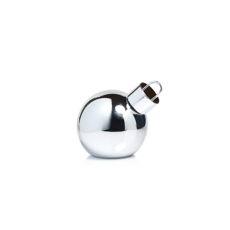 LED Oversized 7.75" Silver Glass Ball Ornament - 7.75