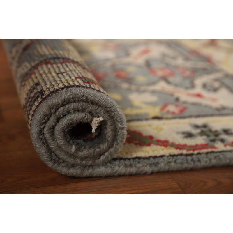 Geometric Oushak Foyer Rug Handmade Oriental Wool Carpet - 2'0"x 3'0" - 2'0"x 3'0" - Grey