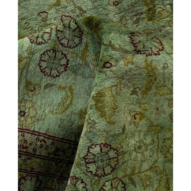 Overdyed One-of-a-Kind Hand-Knotted Area Rug - Green - 8' 2" x 10' 4"