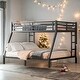 preview thumbnail 2 of 9, Black Heavy Duty Metal Full XL over King Bunk Bed for Teens and Adults