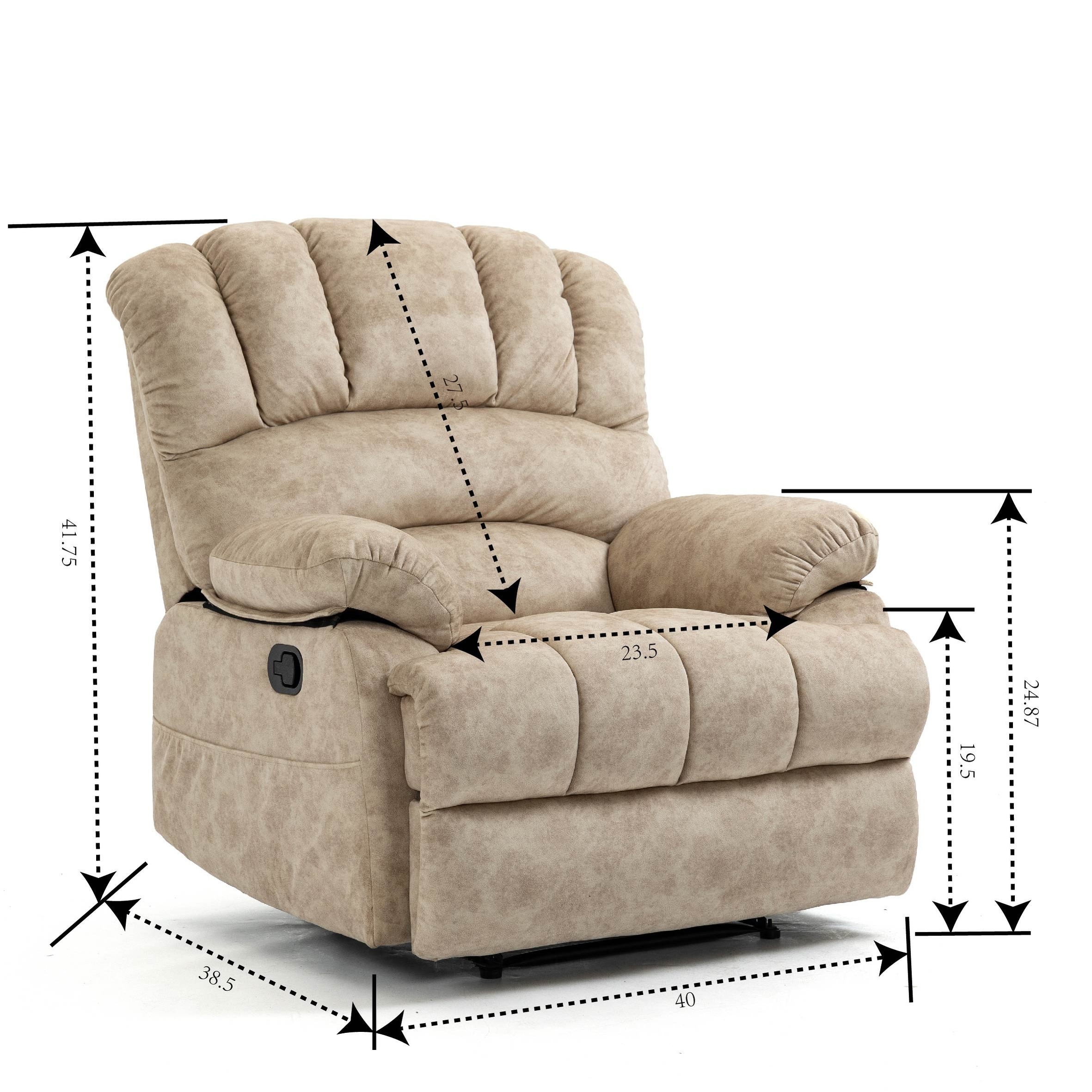 Beige shop oversized recliner