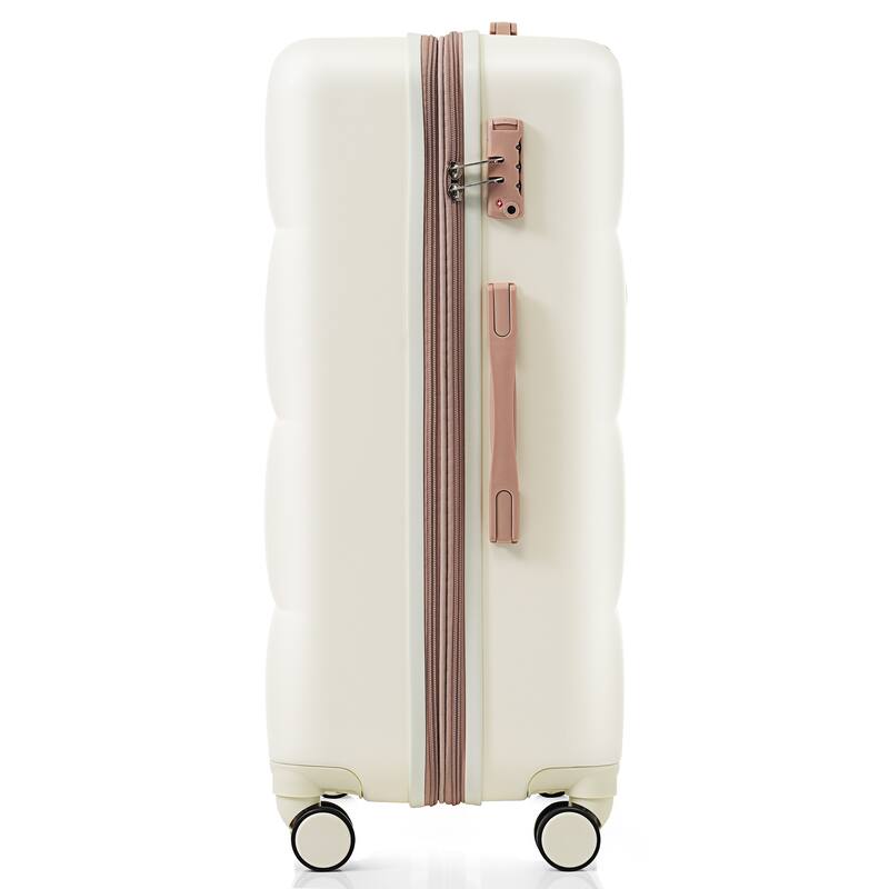 Merax 3 Piece Carry-on Luggage Set, ABS Hard Shell Lightweight Durable Luggage w/USB Port, Cup Holder and Spinner Wheels