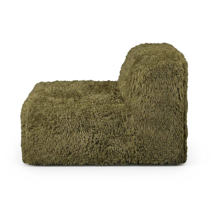 Furniture of America Ylena Modern 5-Piece Faux Fur Foam Modular Compressed Sectional Sofa