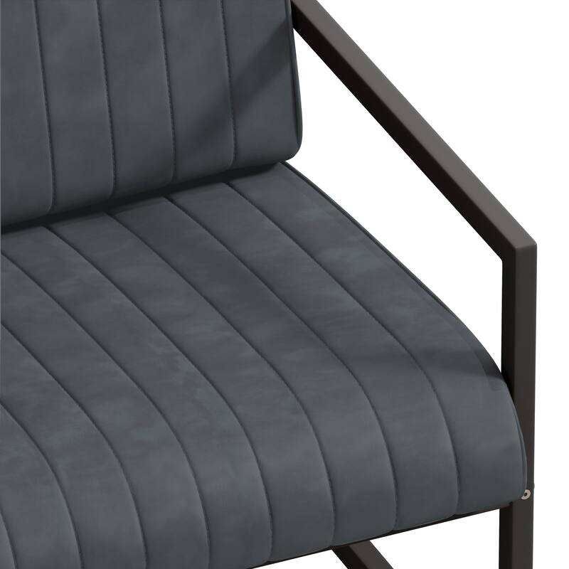 PU Leather Feature Armchair Accent Chair with Metal Frame