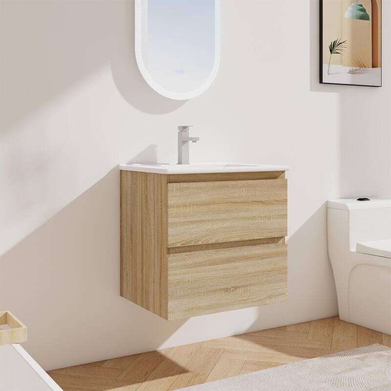 Bathroom Vanity With Sink In 24/30/36 Inch, Floating Bathroom Vanity With Soft Close Drawer