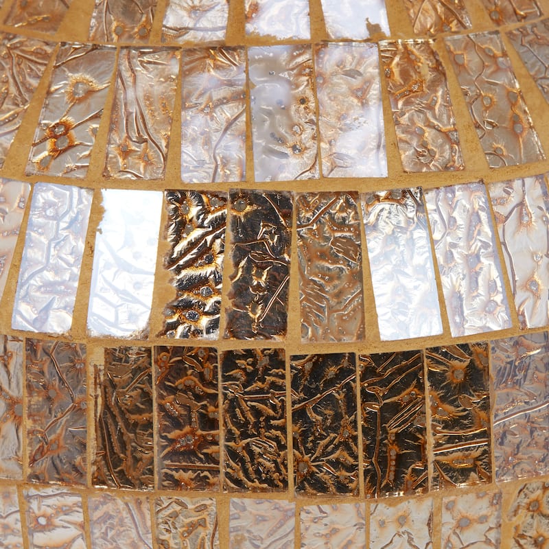 River of Goods Solvang Jeweled Metal/Mosaic Base Cascading Crystal Table Lamp - 14"L x 14"W x 25"H