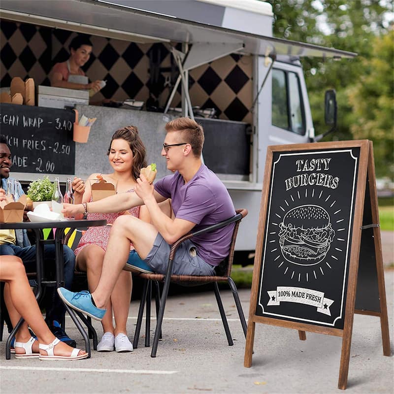 Magnetic A-Frame Chalkboard Message Sign Board Extra Large 39 x20 in Free Standing