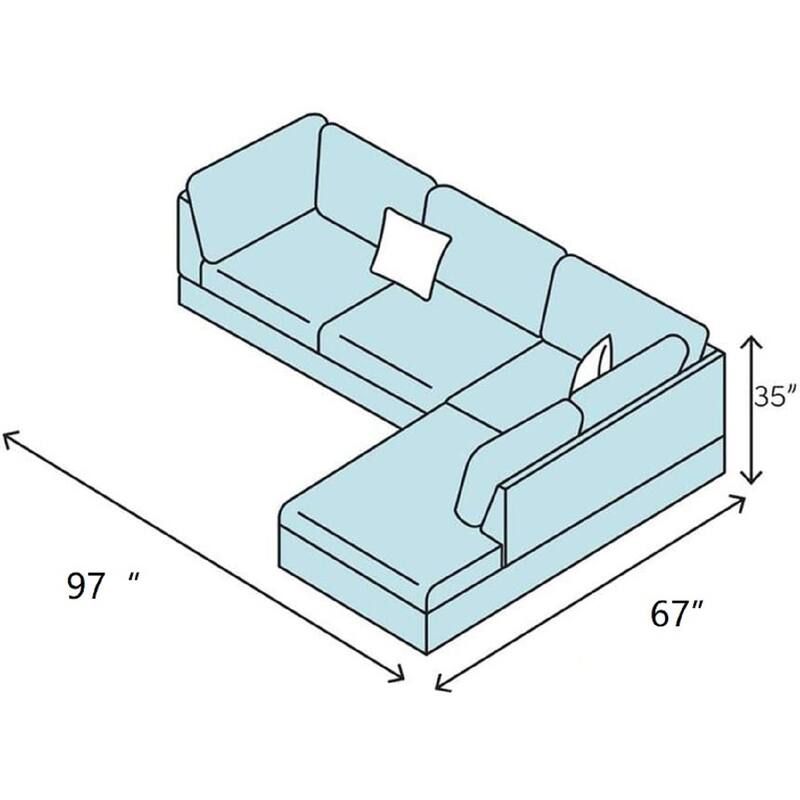 2-Pieces Sectional Sofa & Chaise,Green,Flannelette(09703B-2)