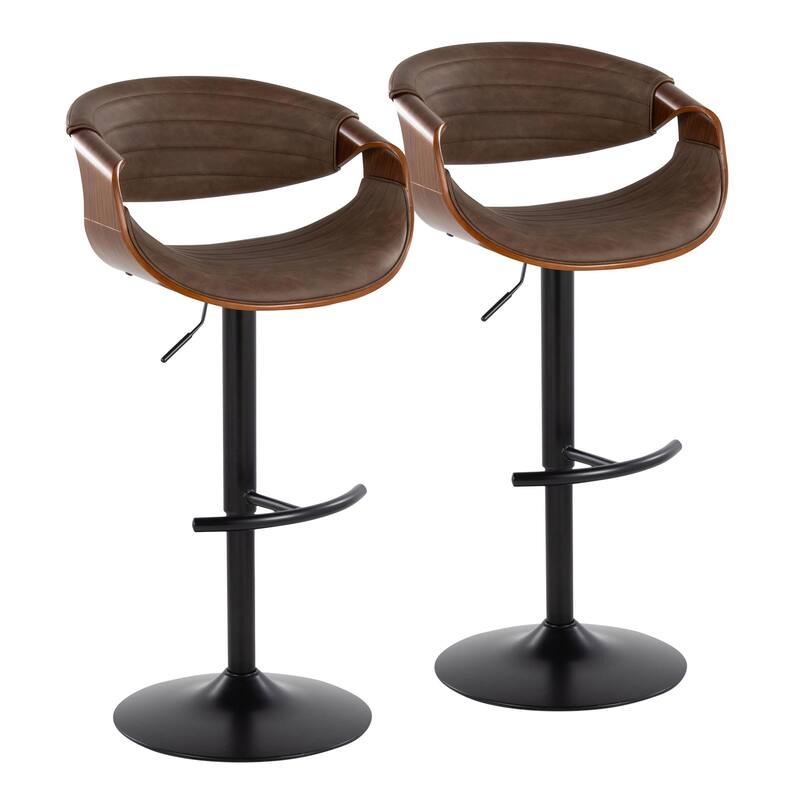 Carson Carrington Kanteborg Adjustable Bar Stool with Rounded T Footrest (Set of 2)
