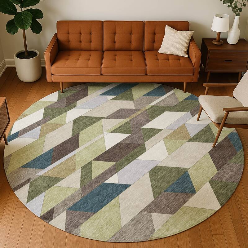 Machine Washable Indoor/ Outdoor Modern DeVaughn Chantille Rug