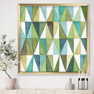 |Multiple Sizes Wrapped Canvas on Wooden Frame Mid Century Modern Triangles Canvas Print Mid Century Modern Triangles Wall Art