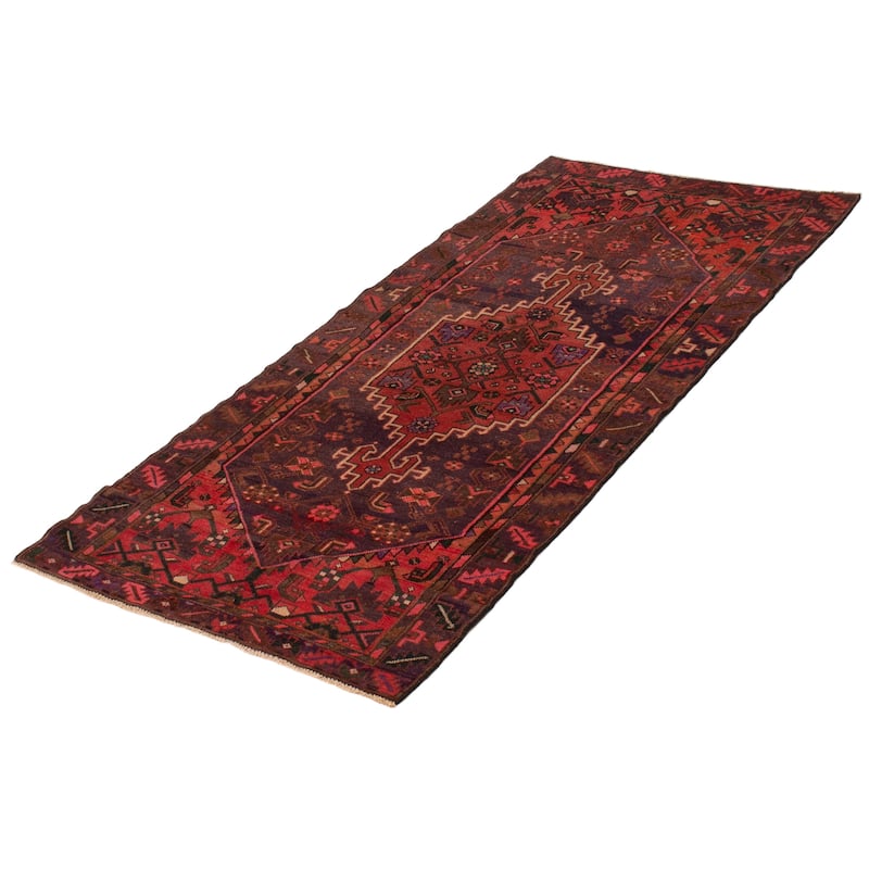 ECARPETGALLERY Hand-knotted Andelz Navy, Red Wool Rug - 3'6 x 7'3