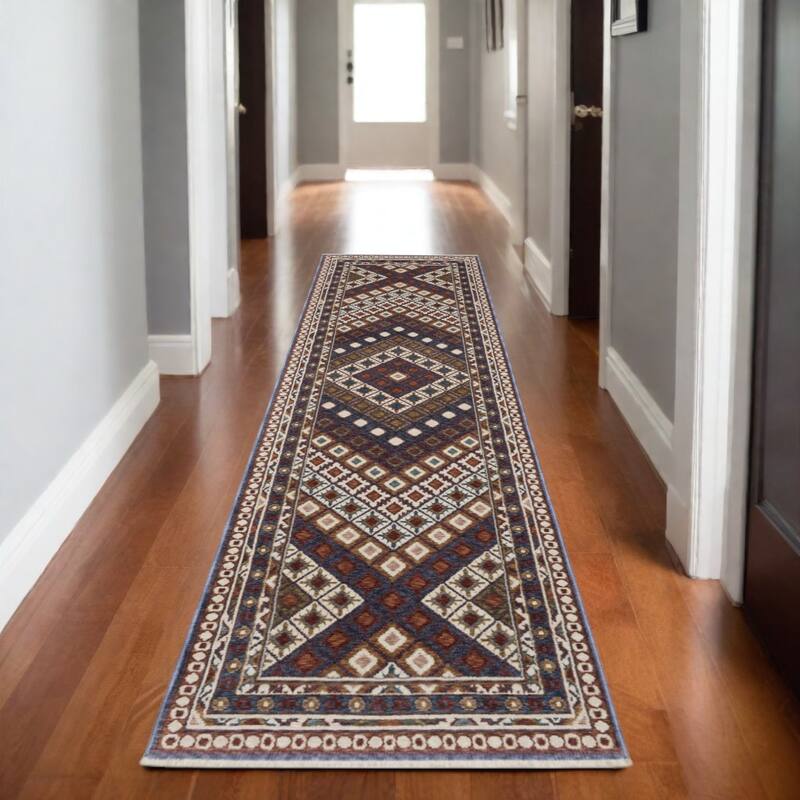 HomeRootsDiamond Bohemian Runner Area Rug - 92.52' X '26.77' X '0.28