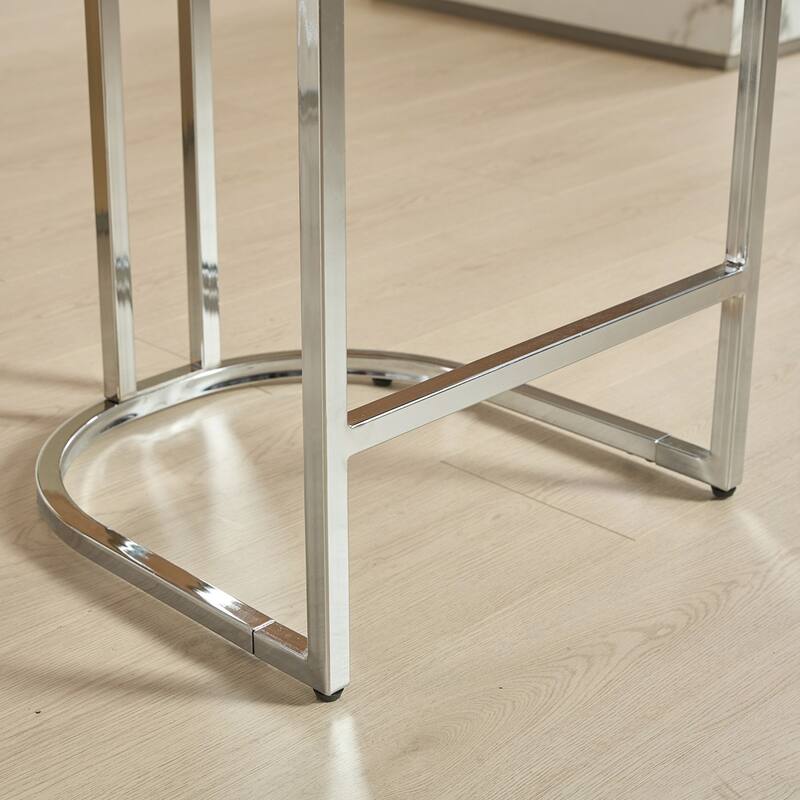 2PCS Velvet Counter Height Bar Stools