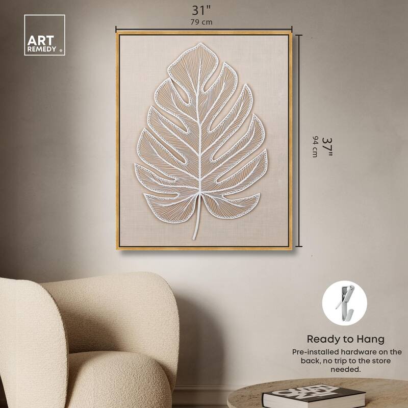 Linen Leaf II Canvas by Art Remedy