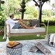 preview thumbnail 18 of 31, Renley Mahogany Wood Outdoor Swing Daybed with Cushion