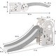 preview thumbnail 5 of 4, 3-in-1 Slide for Kids Freestanding Game Slide with Extra Long Slipping Slope and Basketball Hoop