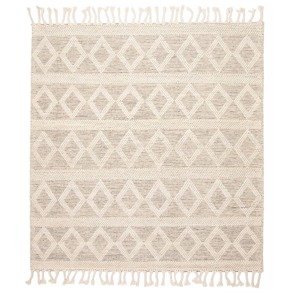 ECARPETGALLERY Braid weave Sienna Cream Wool Rug - 6'2 x 6'2