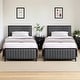 preview thumbnail 15 of 20, Javlergo Set of 2 Twin Kids Bed Frame with Upholstered Tufted Headboard & Footboard Heavy Duty No Box Spring Needed Bed for kid Grey - Twin