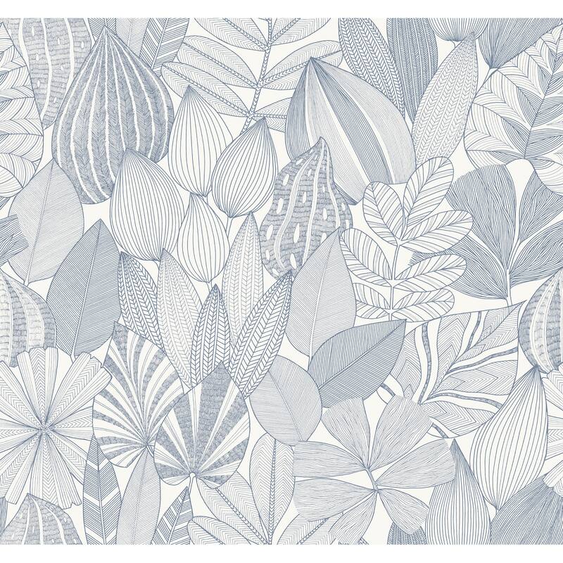 A-Street Prints Mathias Blue Botanical Wallpaper