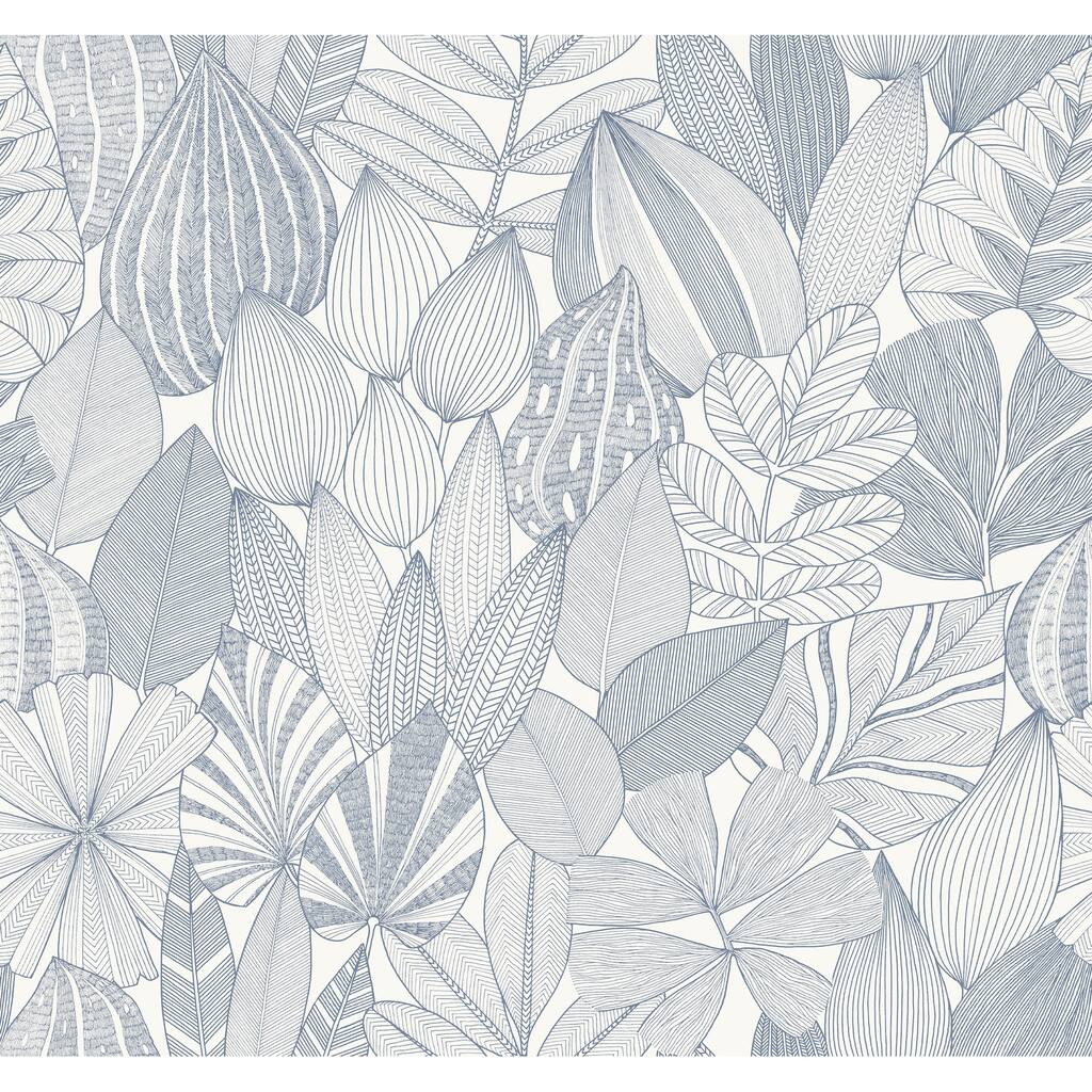 A-Street Prints Mathias Blue Botanical Wallpaper