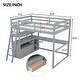 preview thumbnail 4 of 10, Full Loft Bed with Storage Staircase & Desk, Wood Loft Bed with Storage Shelves & 2 Built-in Drawers, for Kids Teens Boys Girls