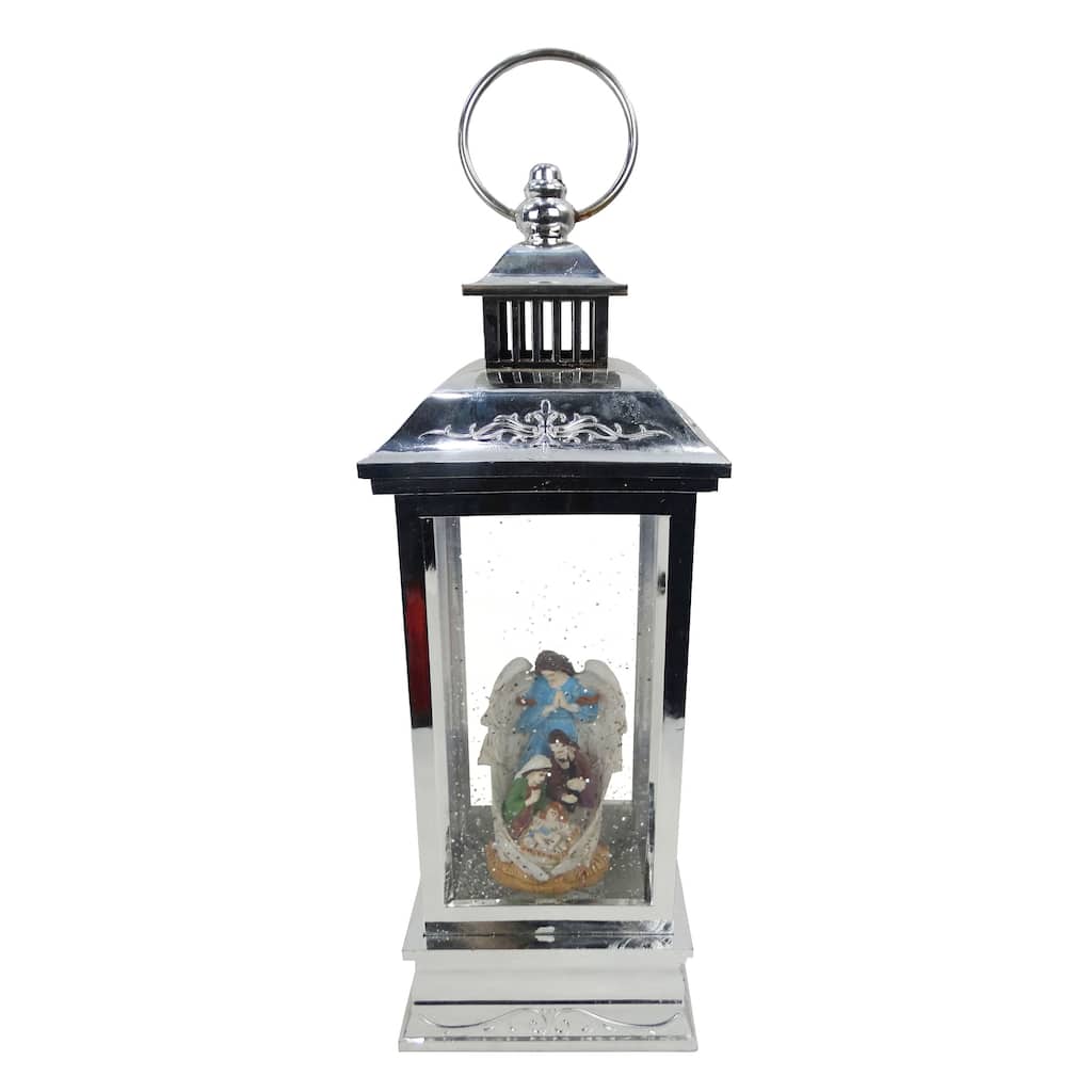 Angel Nativity Snowglobe with LED Light and Music - N/A