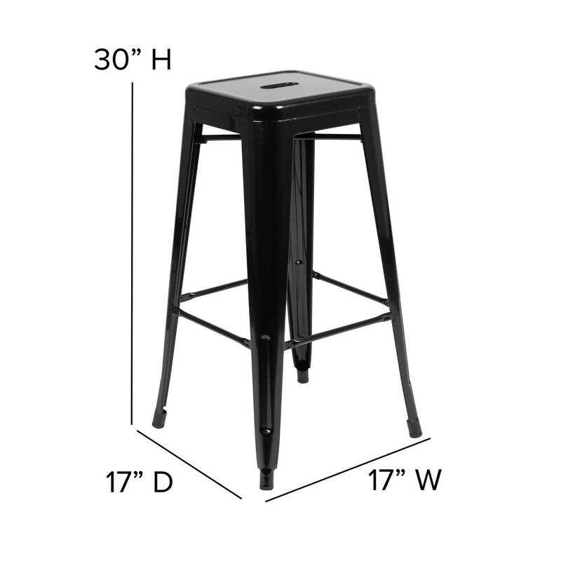 All-Weather Backless Commercial Bar Stool with Poly Resin Seat