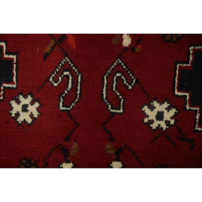 Hand Knotted Oriental 100% Wool Carpet Traditional Tribal Red Balouch Area Rug - 11' 3'' X 8' 6''