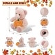 preview thumbnail 2 of 4, DolliBu Soft Baby Pink Bear Stuffed Animal with Pumpkin Plush Decor - 8 inches