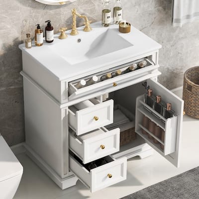 Modern 30" Bathroom Vanity with Sink and Soft Closing Door