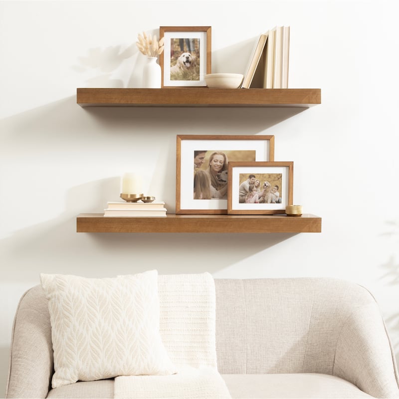 Kate and Laurel Havlock Wood Shelf Set