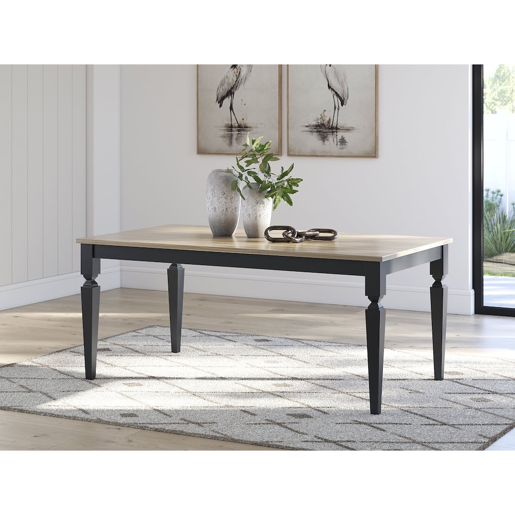 Signature Design by Ashley Mendinfort Grayish Brown/Black Rectangular Dining Room Table - 40" W x 72" D x 31" H