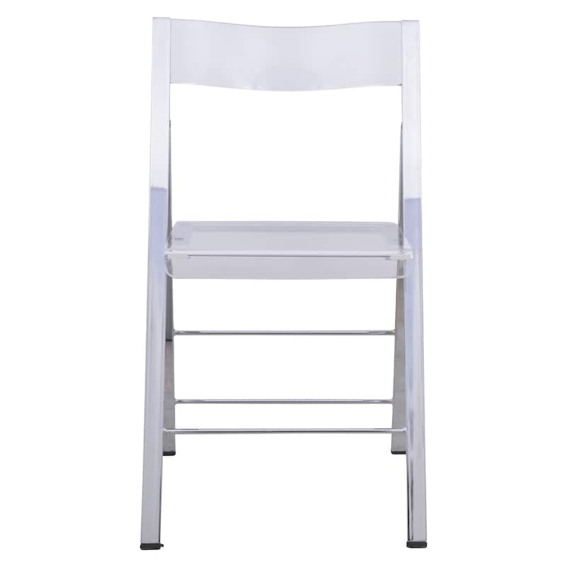 LeisureMod Menno Modern Acrylic Folding Chair - Red - 4 x 30 x 16.5