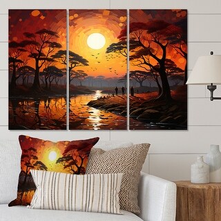 Designart "African Savannah Serenade V" African Wall Art Print Set ...