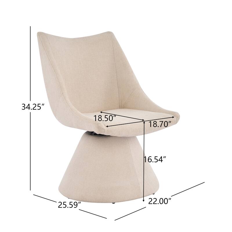 Christopher Knight Home - Modern 180° Swivel Upholstered Dining Chairs Set with Metal Frame & Wrap-round Design, Set of 2