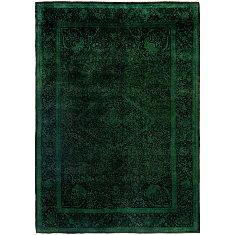 Overdyed One-of-a-Kind Hand-Knotted Area Rug - Green - 6' 1" x 9' 0"
